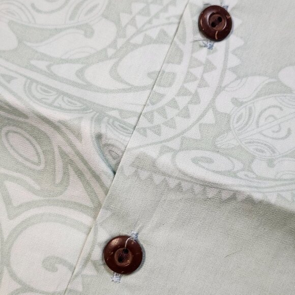 Pacific Legend Hawaiian Aloha Shirt Lt Green XL Honu Tiki Surfboards - Picture 5 of 9